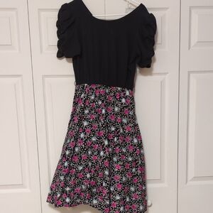 Floral Black and Pink Dress